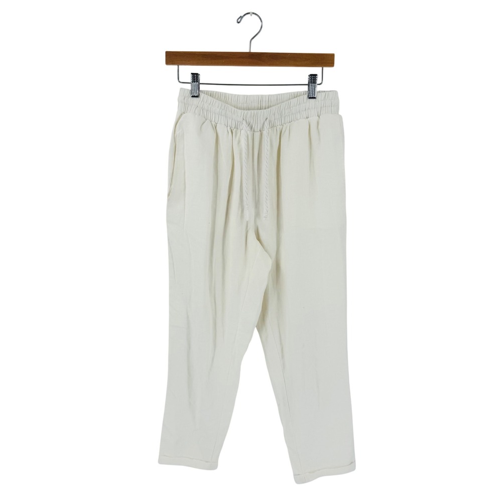 Simply Blessed Linen Blend‎ Jogger Pants Cream Medium Coastal Summer Casual